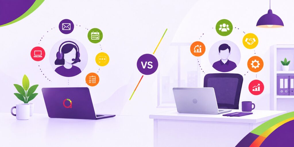 Virtual Assistant vs In House Employee blog banner